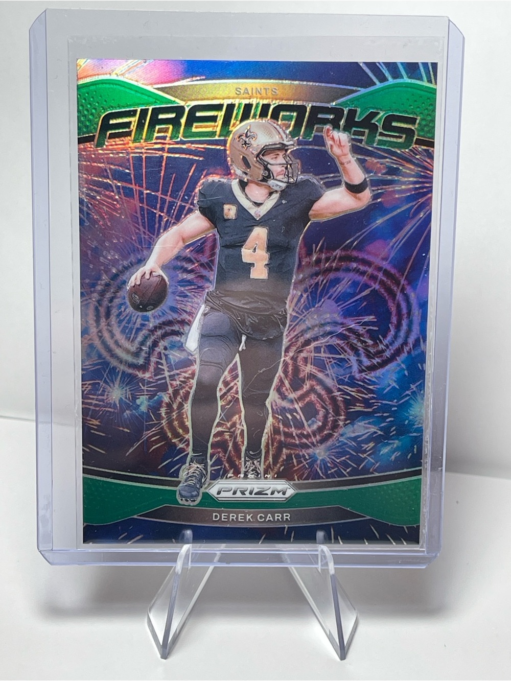 Panini Prizm Fireworks Card - Blue and Gold Accents